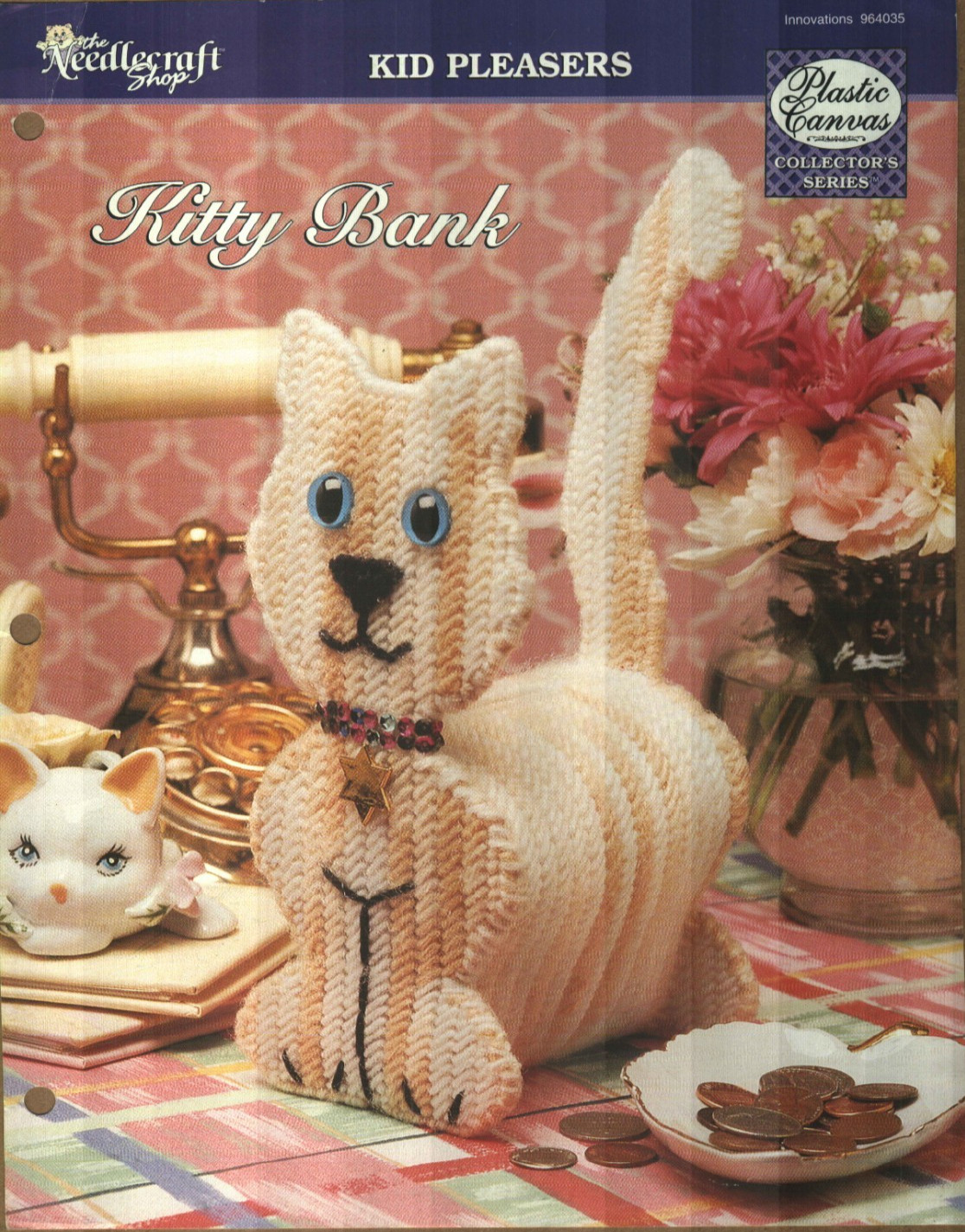 New Kitty Bank Cute Cat Home Decor Plastic Canvas Pattern Instructions