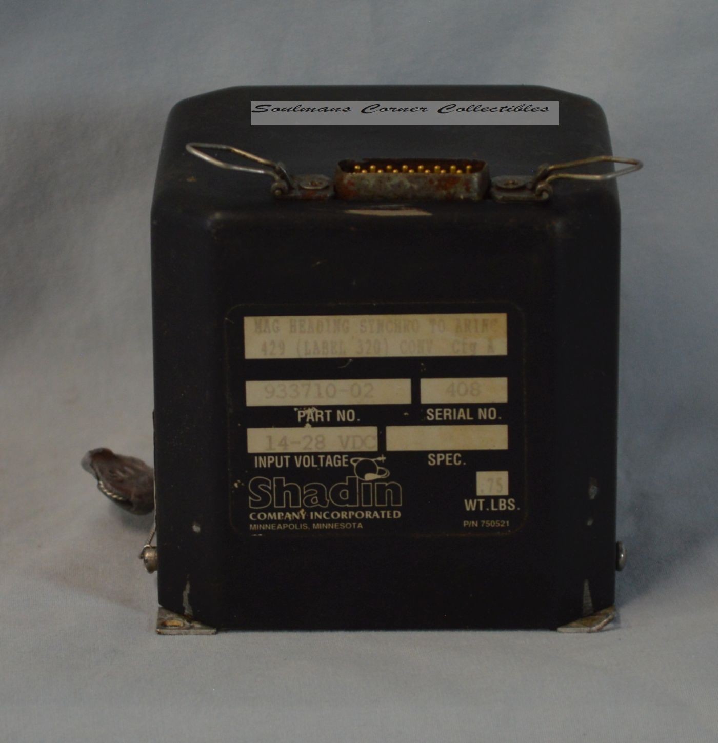 Used Shadin Mag Heading Synchro Unit 933710-02 Avionics Unit
