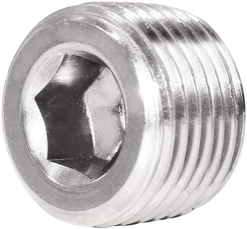 10 PCS 3/8"NPT HEX COUNTERSUNK PLUG SOCKET HEAD STAINLESS STEEL PIPE MALE THREAD