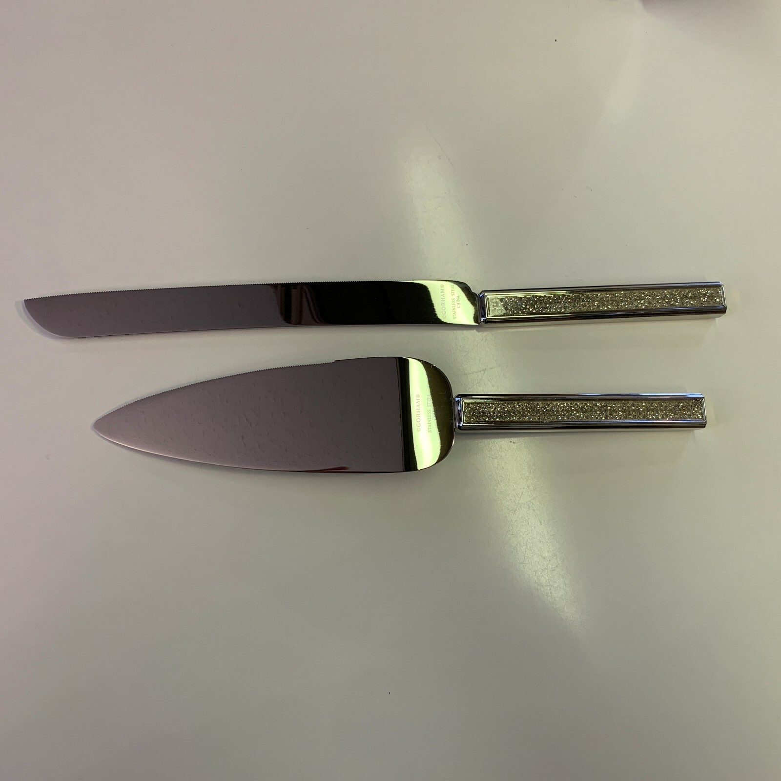 Gorham 2 Pc "Razzle Dazzle" Dessert Set Cake Knife & Server Wedding Stainless