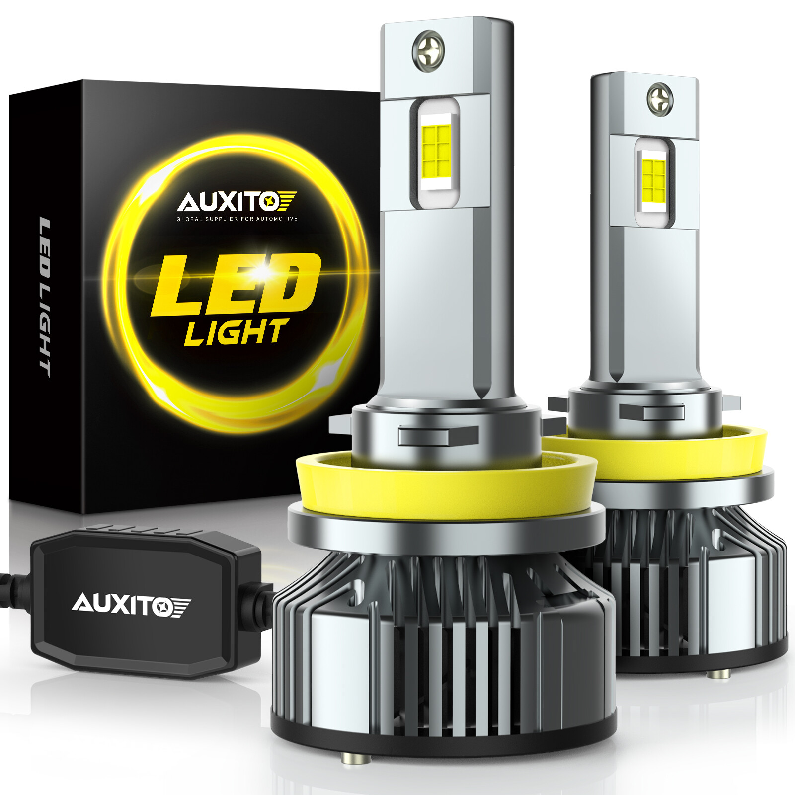 AUXITO H11 LED Headlight 6500K Low Beam Bulbs Conversion Kit Crystal White 2PCS