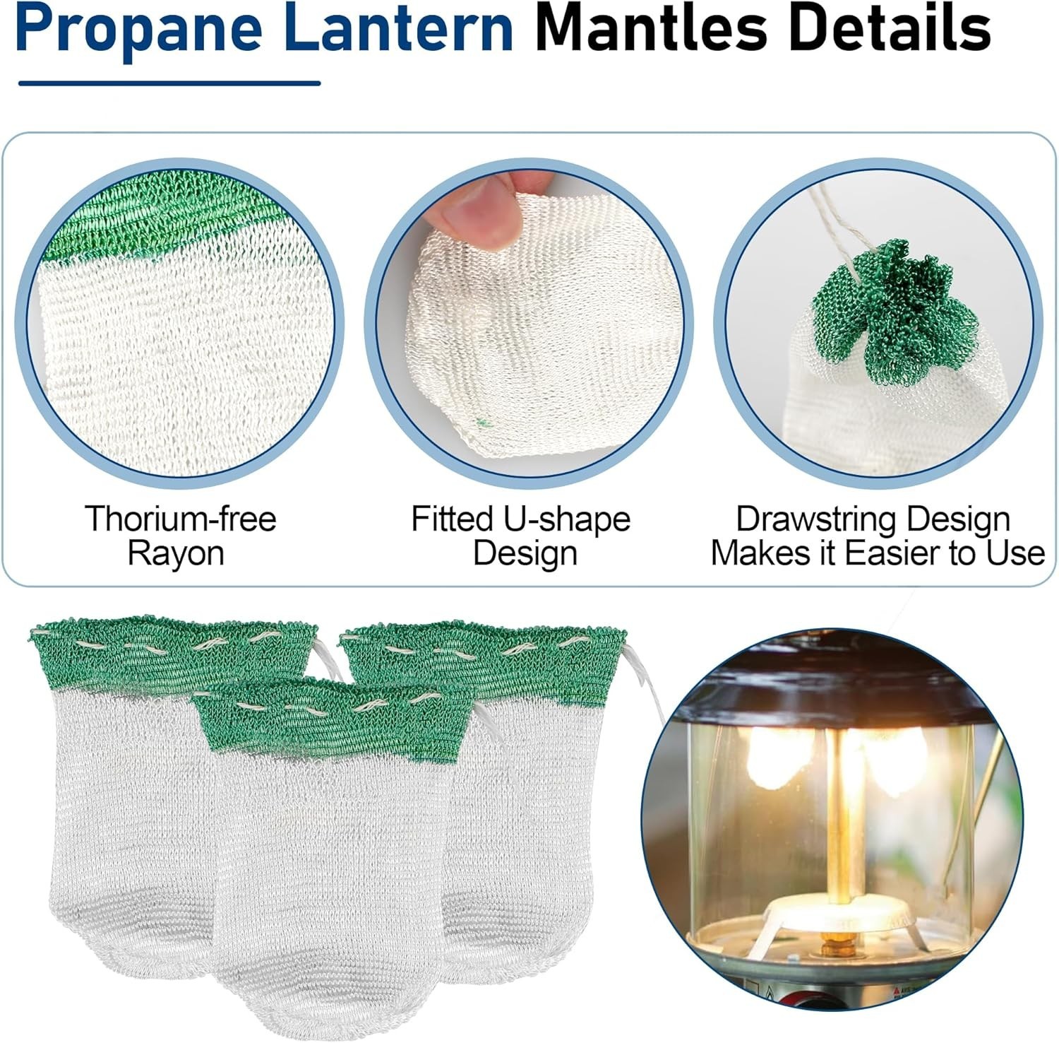 40-Pack Camping Lantern Mantles, Upgrade Accessories for Coleman String Tie #21