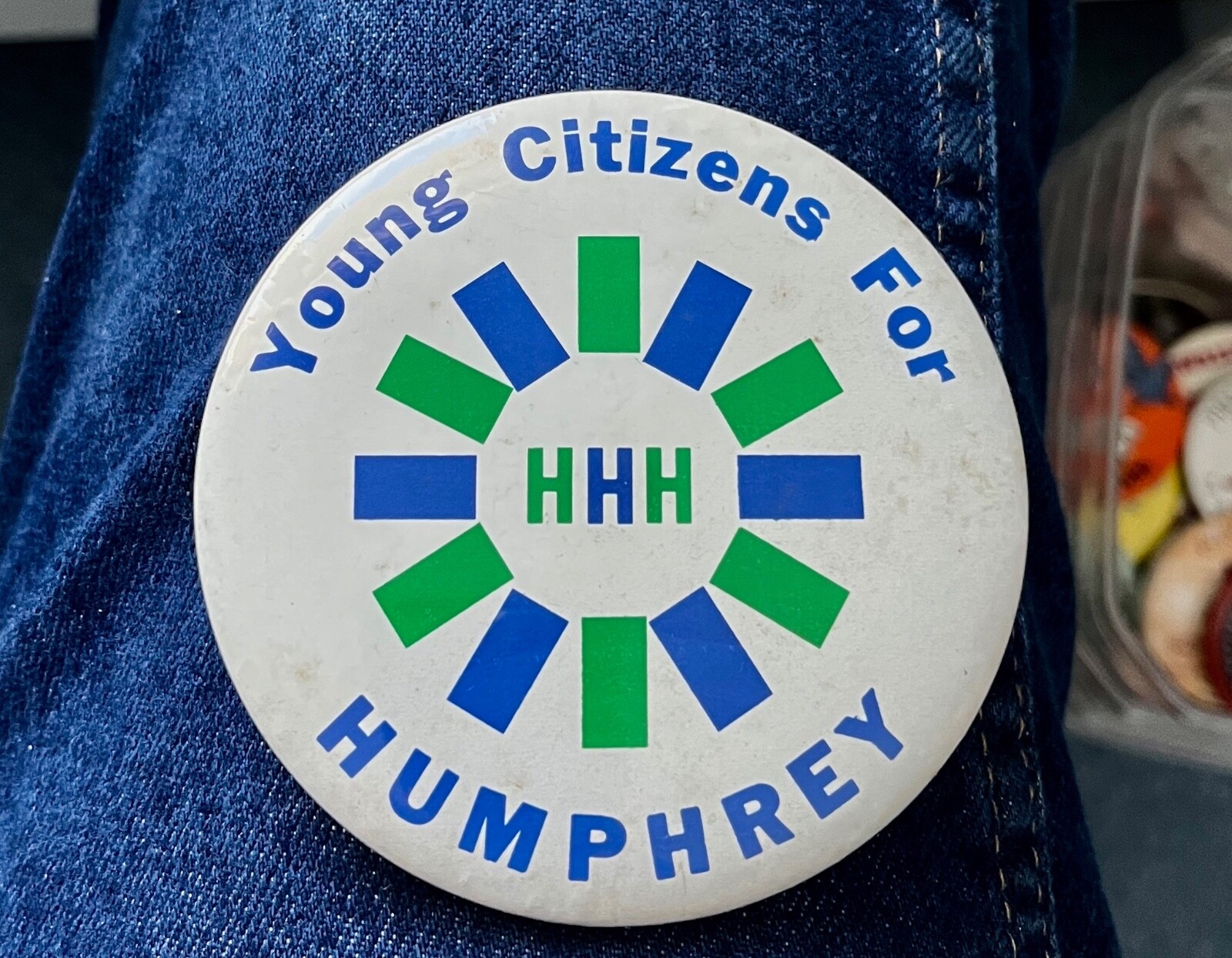 1968 Young Citizens For Hubert Humphrey For President 3 1/2" Cel Political