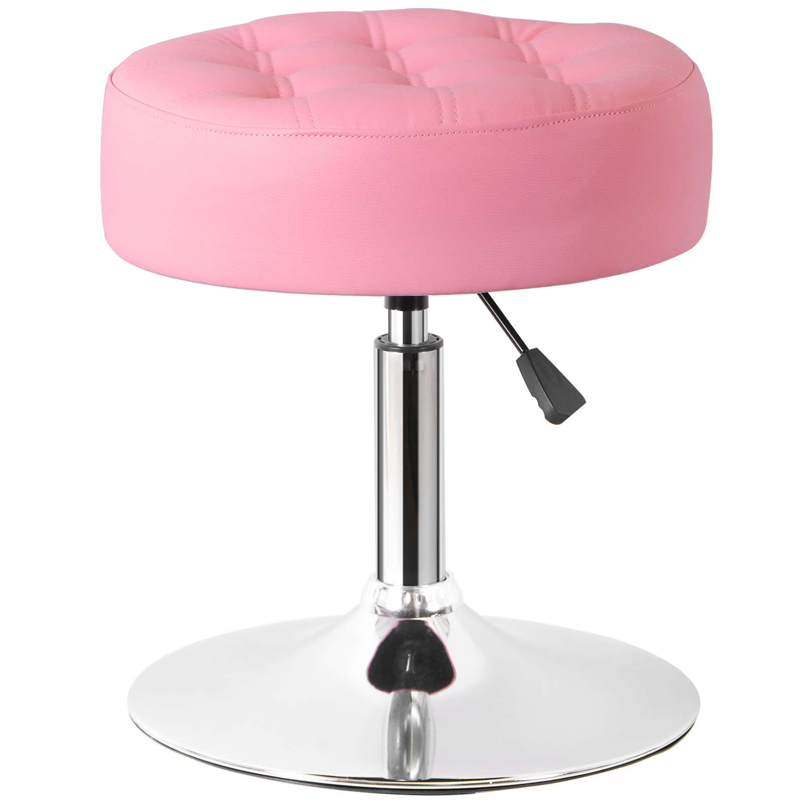 2 PCS Pink Vanity stool for Makeup Room Adjustable Height PU Leather Bar Stool