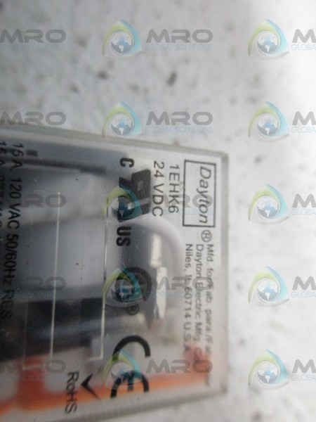 DAYTON 1EHK6 RELAY 24VDC UNMP