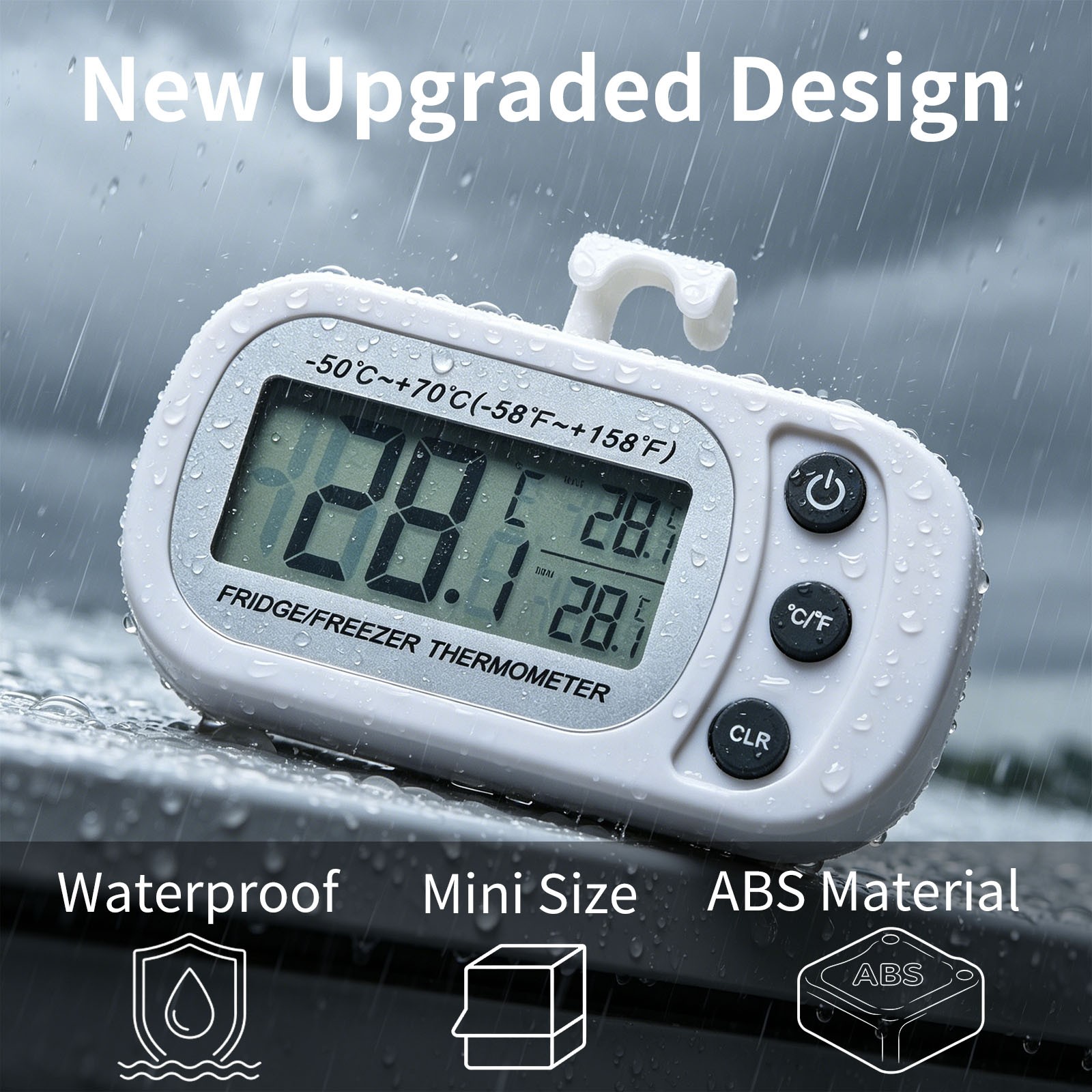 Digital Freezer Refrigerator Thermometer with LCD Display Temp Memory Gauge