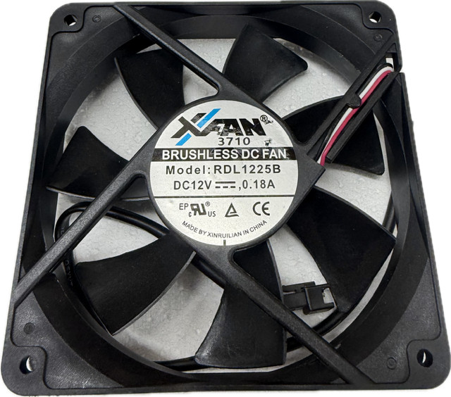 XFan Brushless DC Fan RDL1225B Replacement  3-Pin 12 Volt TAKE OFF AC