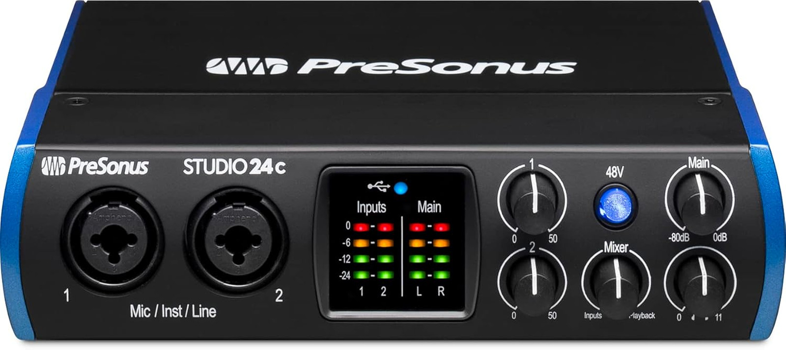 Studio 24C 2X2, 192 Khz, USB Audio Interface with Studio One DAW Recording Softw