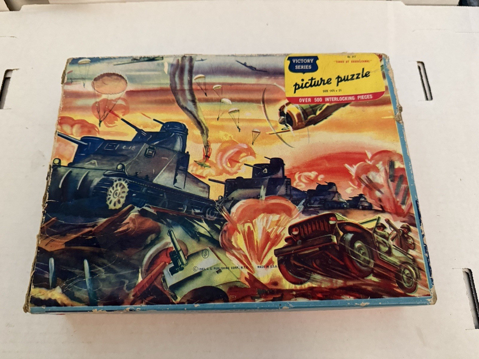 Victory Series Picture Puzzle No. 317 Tanks at Guadalcanal 1943 500 Pieces