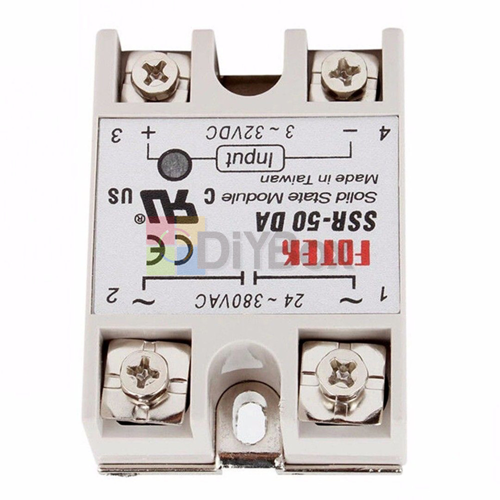 24V-380V 50A 250V SSR-50 DA Solid State Relay Module 3-32V DC To AC