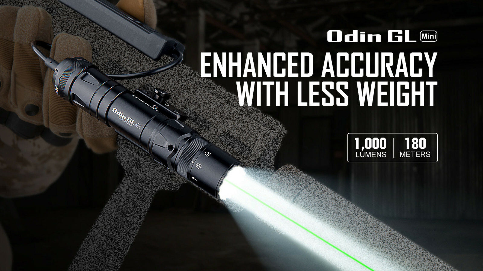 Olight Odin GL Mini Tactical Rechargeable Flashlight Green Laser Combo Picatinny