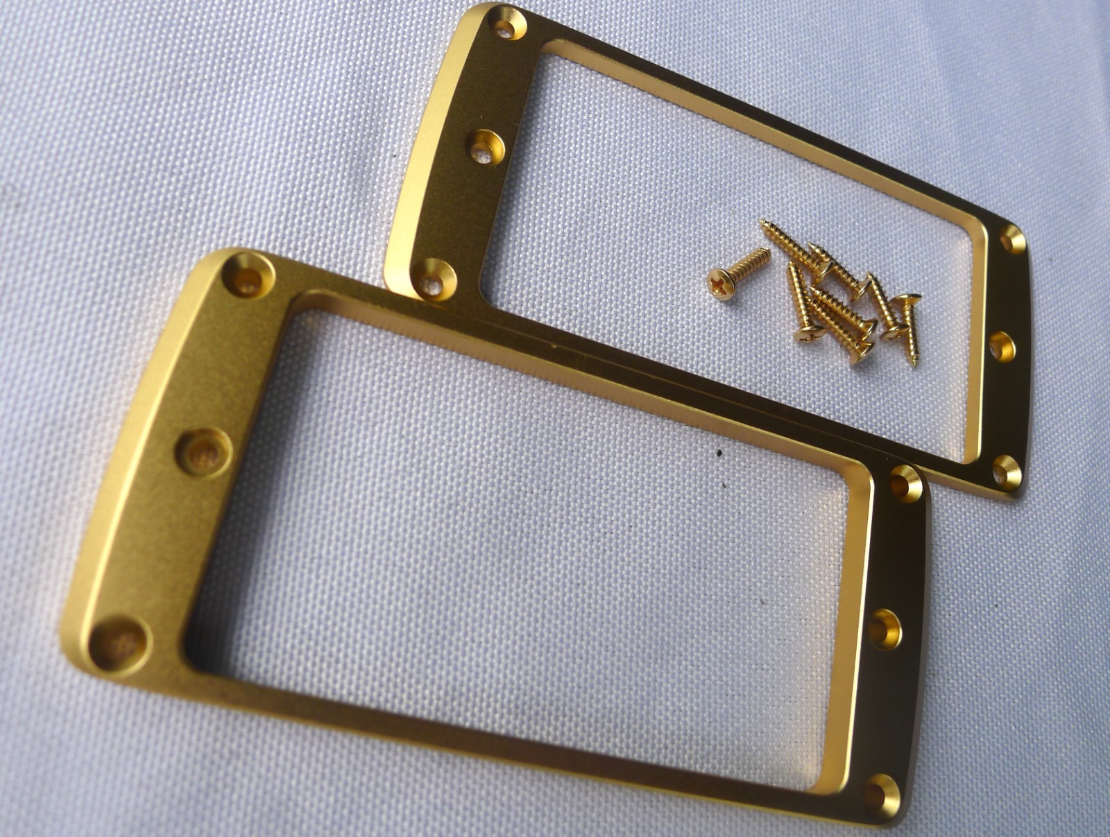 Pair Neck&Bridge Aluminum Humbucker Pickup Rings Flat Bottom.CNC,Gold