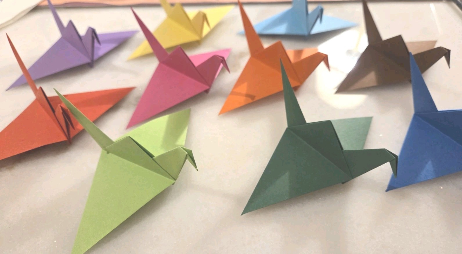 **1000** Mixed 10 Solid Colors 6" x 6" Handmade Wedding Paper Origami Cranes