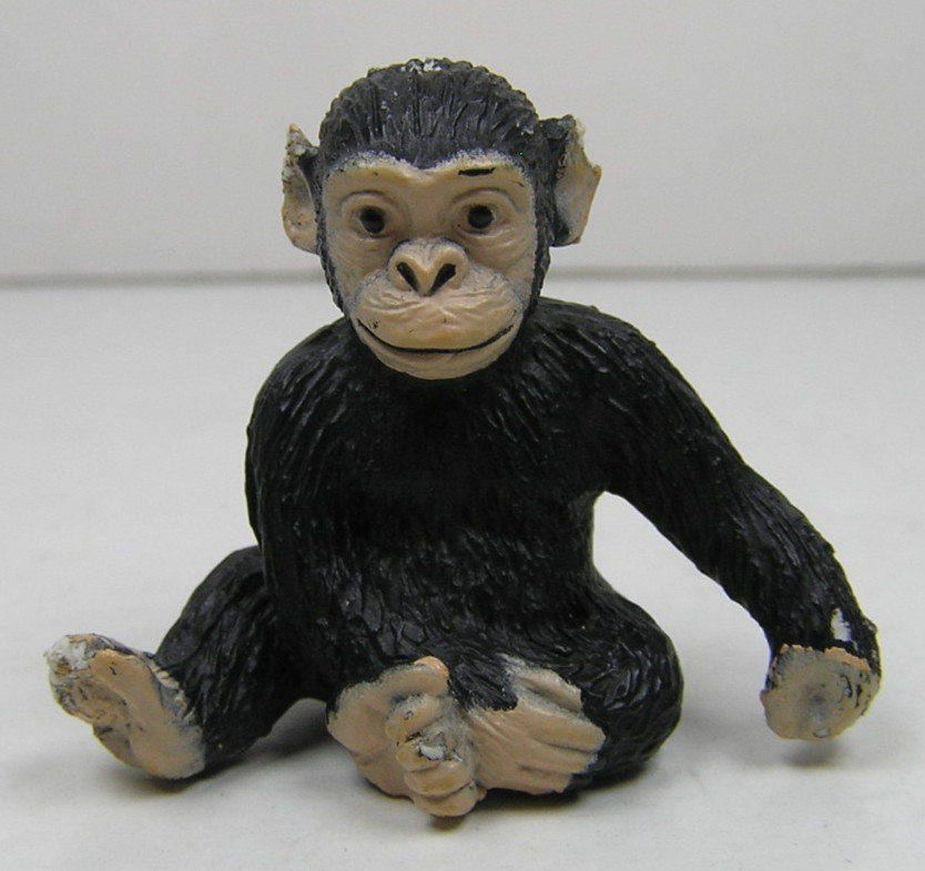 Safari Ltd Black Baby Chimpanzee 1.25" Tall Plastic Animal Toy Figure China