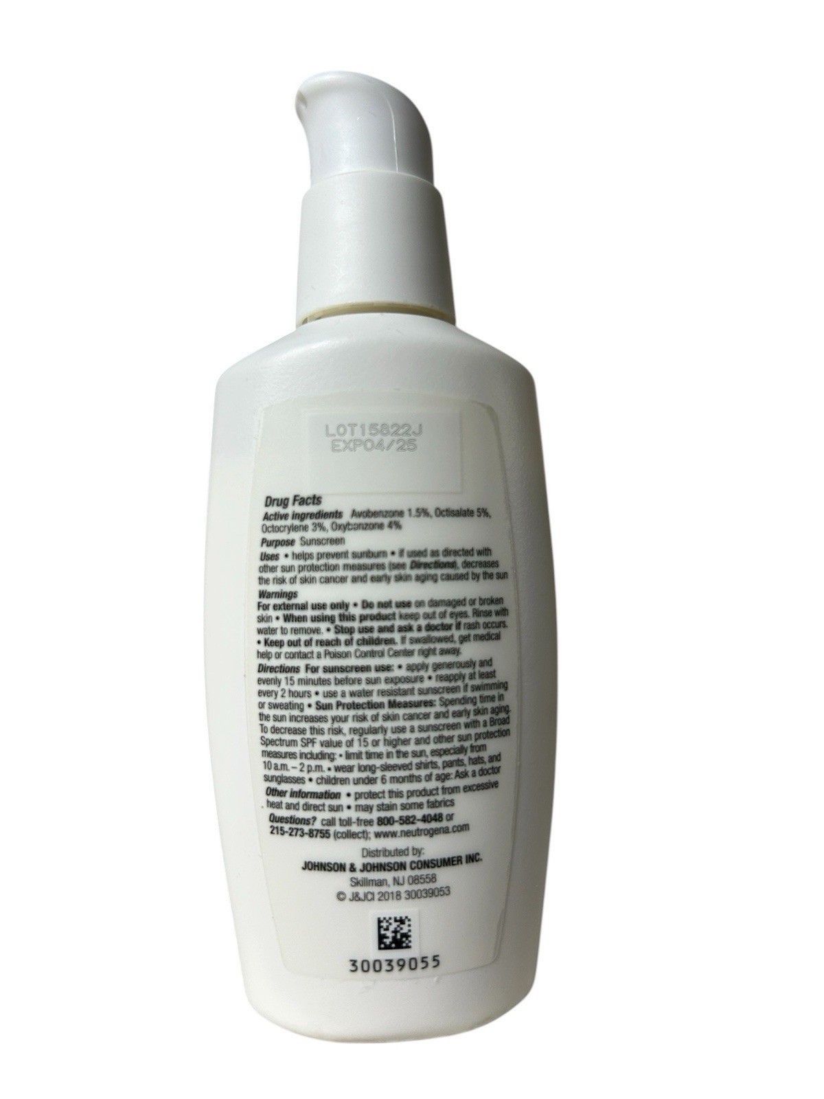 Neutrogena Healthy Skin Face Lotion SPF 15 Broad Spectrum Sunscreen NO BOX
