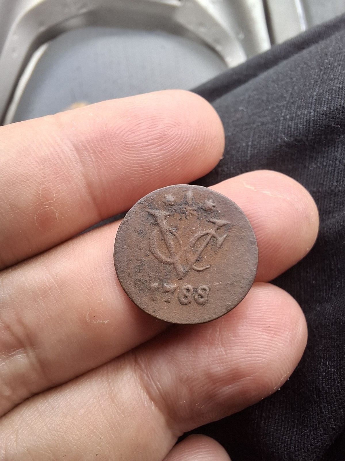 Dutch Netherlands Colonial Voc ½ Duit 1788 GelderLand  NewYork Penny Coin e.350