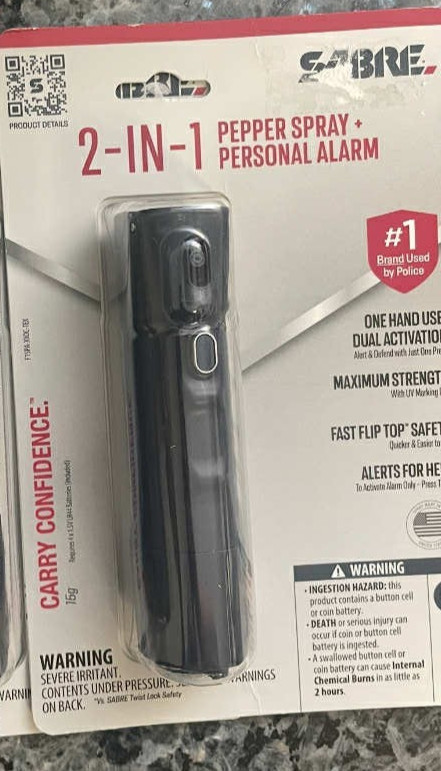 Sabre 2-in-1 Pepper Spray Personal Alarm
