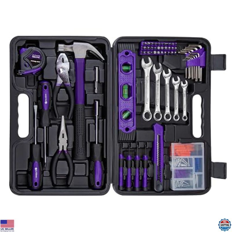 CARTMAN 152-Piece Purple Hand Tool Kit - Complete Household Tool Set with Case