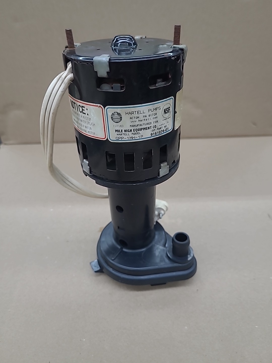 Ice O Matic 9161076-01 Ice Macine Water Pump 2.53gpm 120v