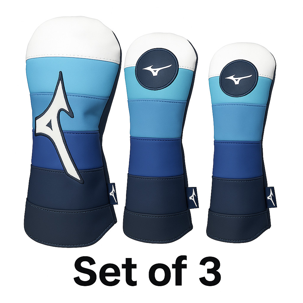 MIZUNO Golf Headcover Set DR FW UT Hybrid Tour Series 2025 Set of 3 White Blue