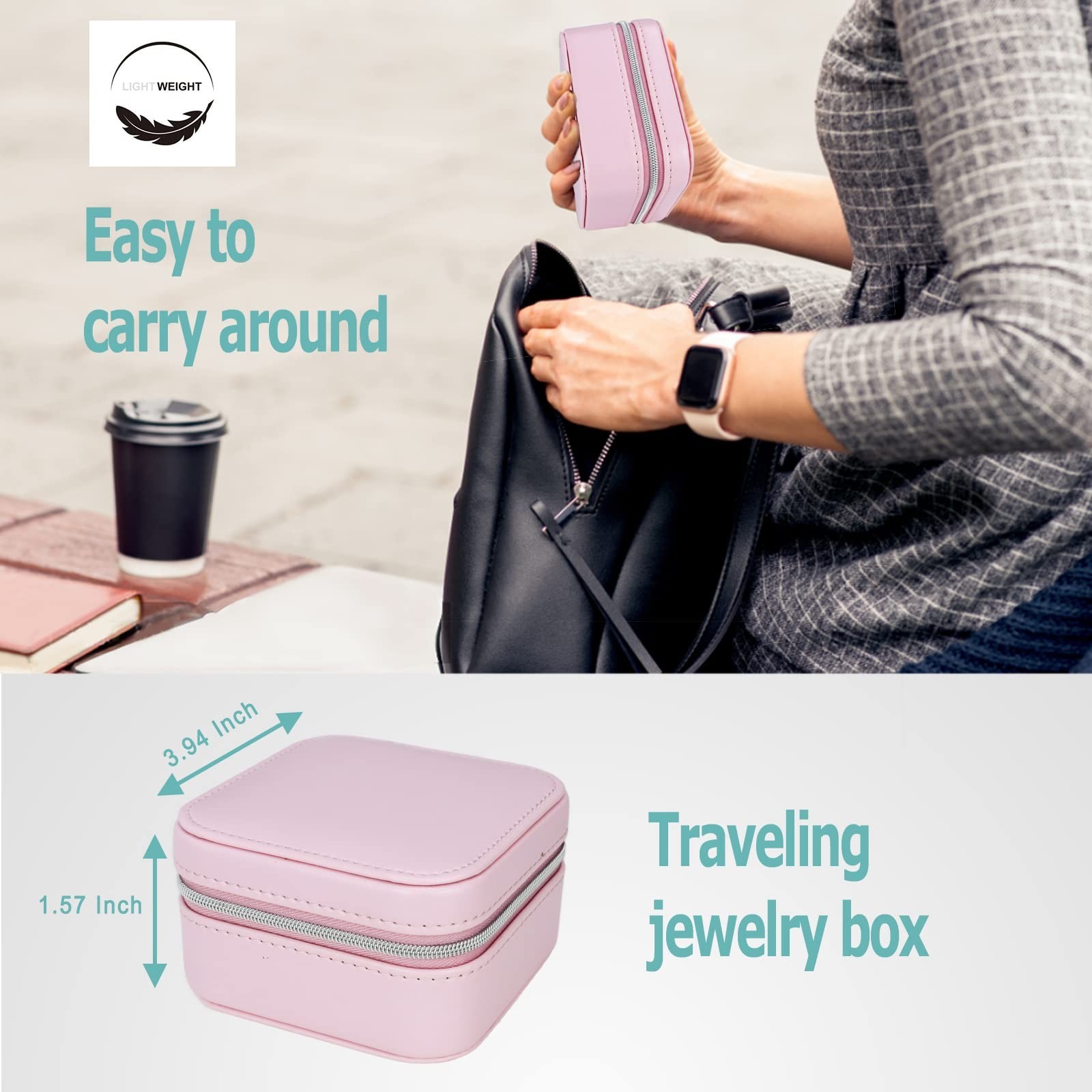 Travel Small Portable Mini Jewelry Box for Rings Earrings Necklaces and Lipst...