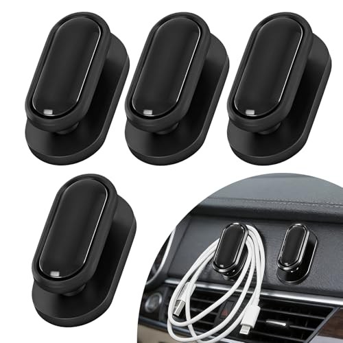 4PCS Car Mini Hooks - Car Dashboard Hooks - Multifunctional Self - Bright Black