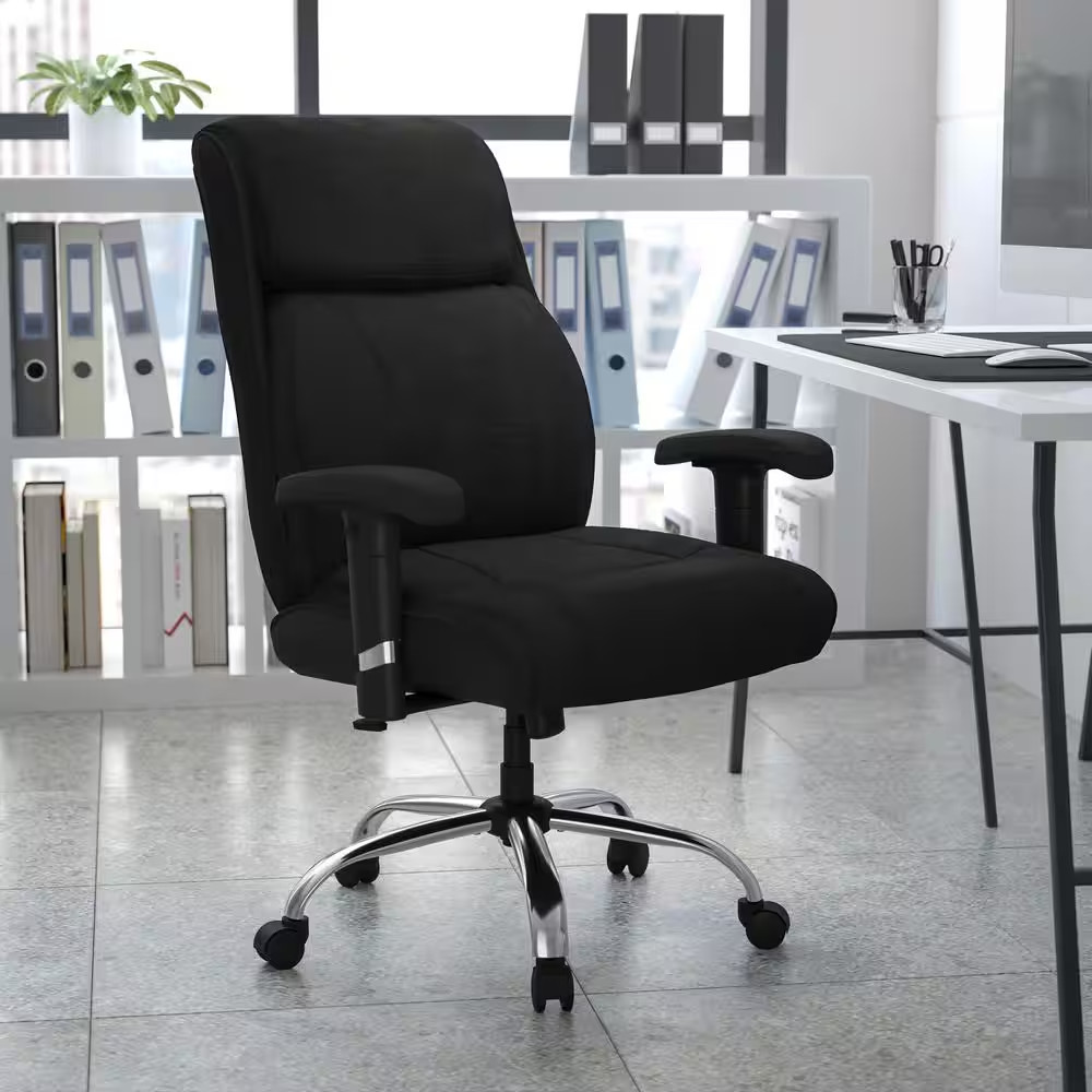 Fabric Swivel Office Chair in Black