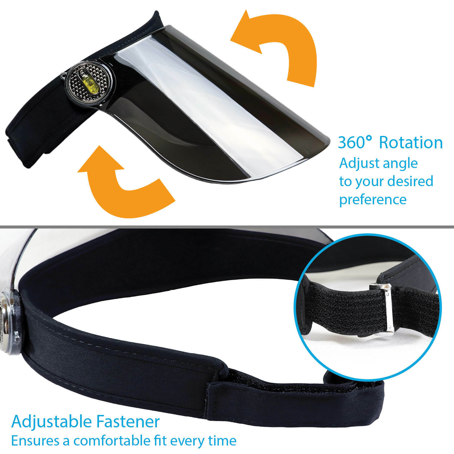 Sun Visor Hat Cap UV Protection - Premium Adjustable Solar Headband Face Shield