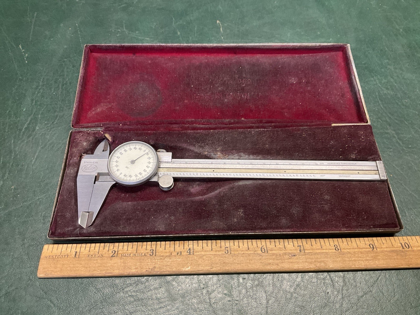 Vintage Helios Dial Caliper with Regular Jaws in Case ~ Germany