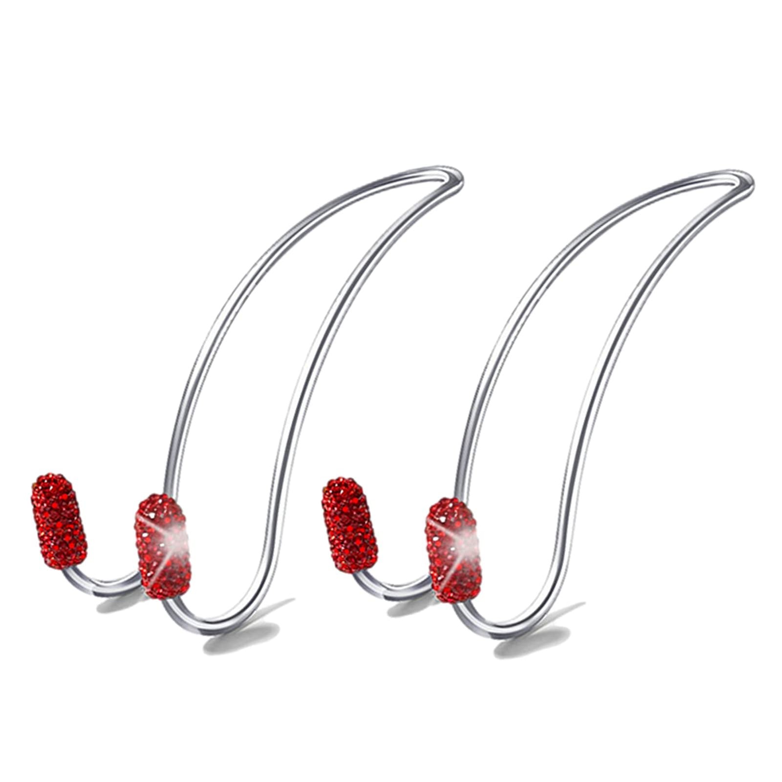 Guoord 2025 Bling Auto Hooks,Car Hangers Organizer Seat 4.1 x 1 inch, Red