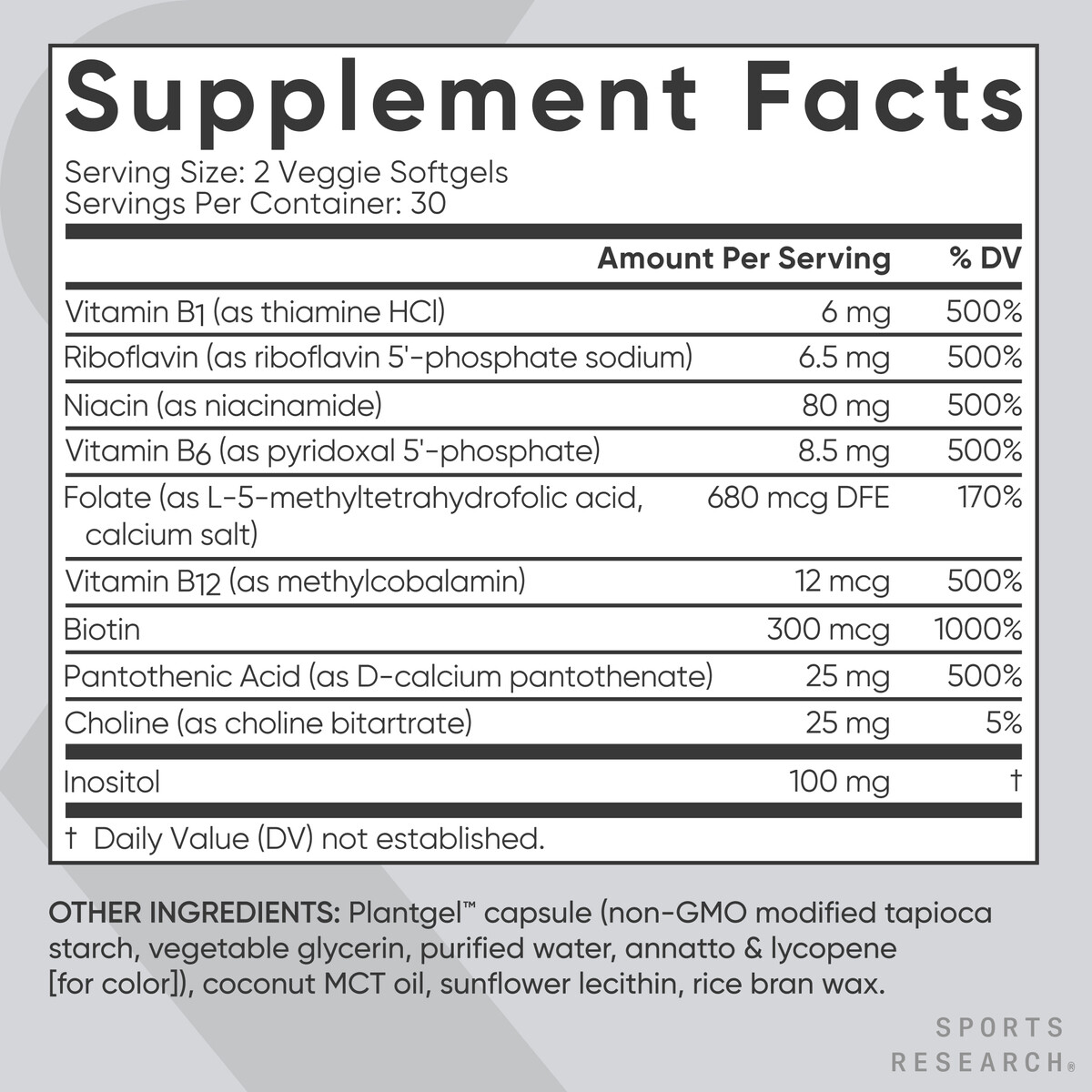Vitamin B-Complex (60 veggie softgels)