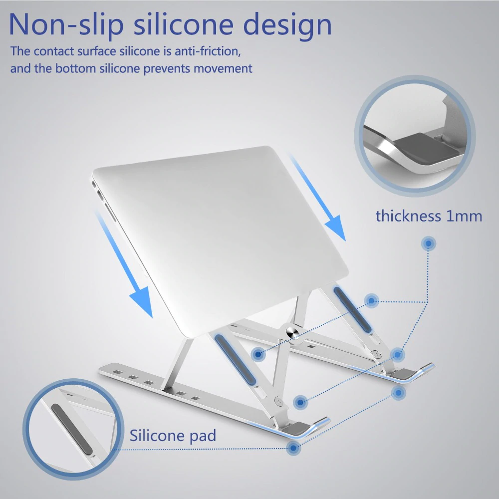 Portable Laptop Stand Aluminum Foldable Notebook Support Holder Adjustable New