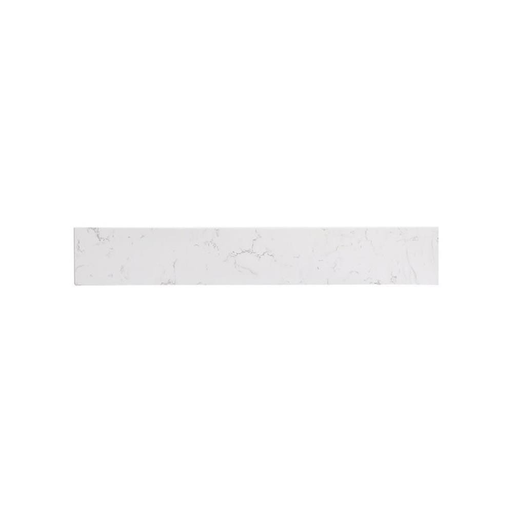 Pemberly Row 24" Traditional Quartz Backsplash in Calacatta White
