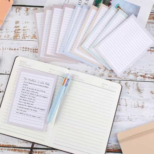 12 Pack Lined Sticky Notes, 4x6 in Post Sticky Notes with Lines, 6 Different