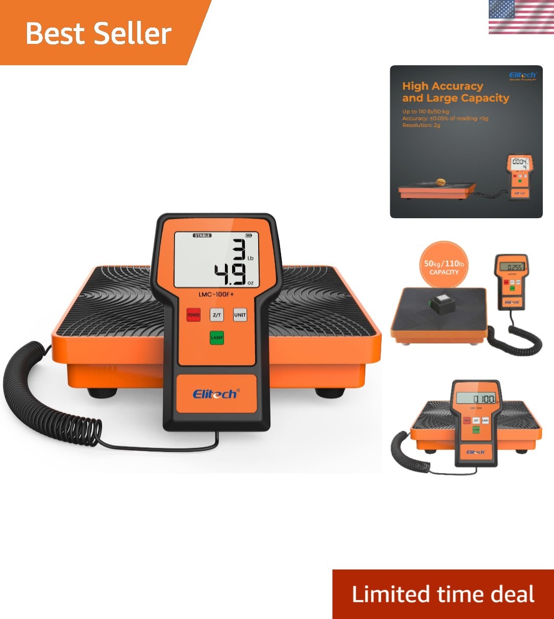 Accurate 110Lbs Refrigerant Charging Scale for All Refrigerants - Pro Grade
