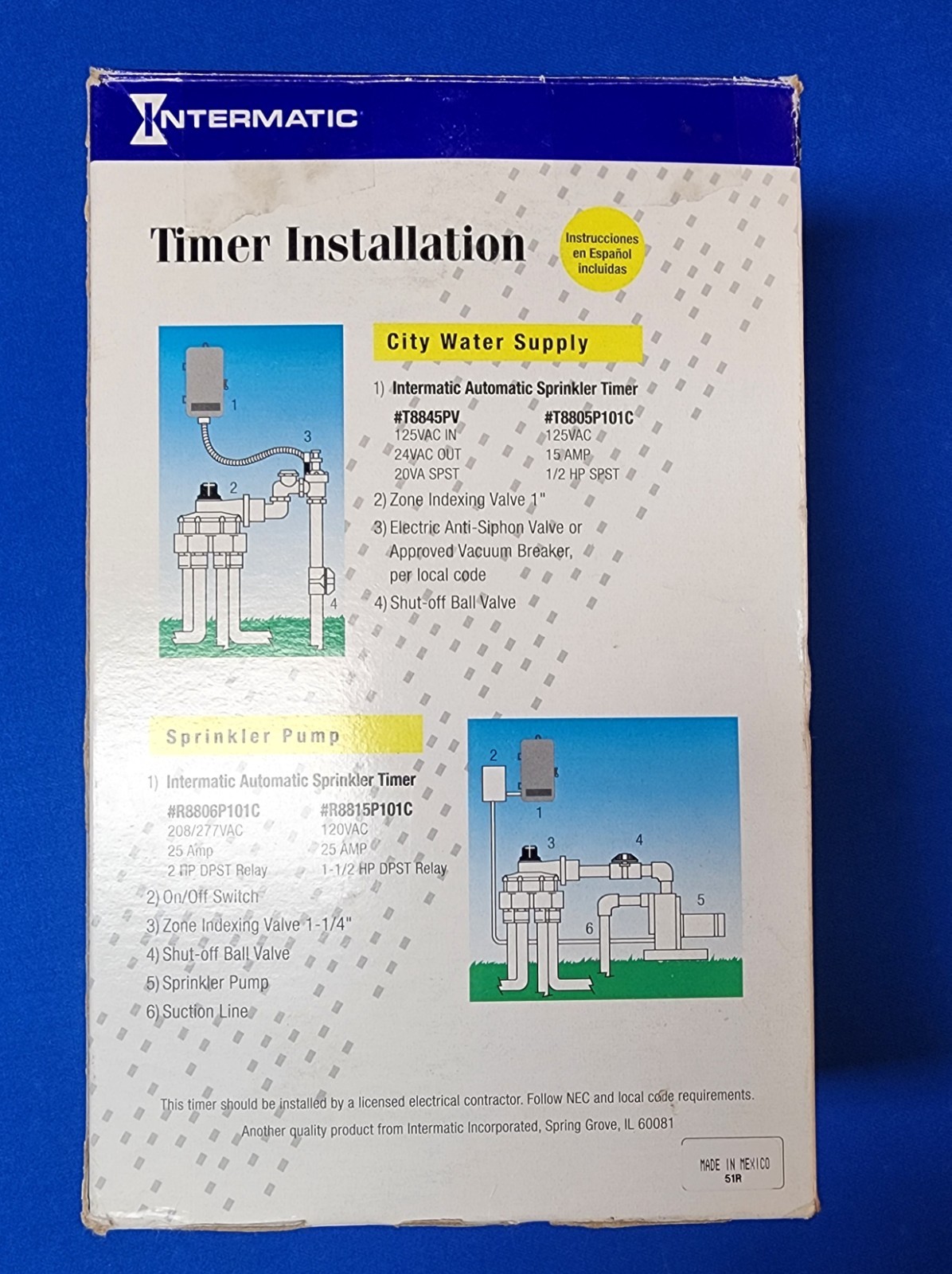 Intermatic T8805P101C Series Automatic Sprinkler Timer for Irrigation