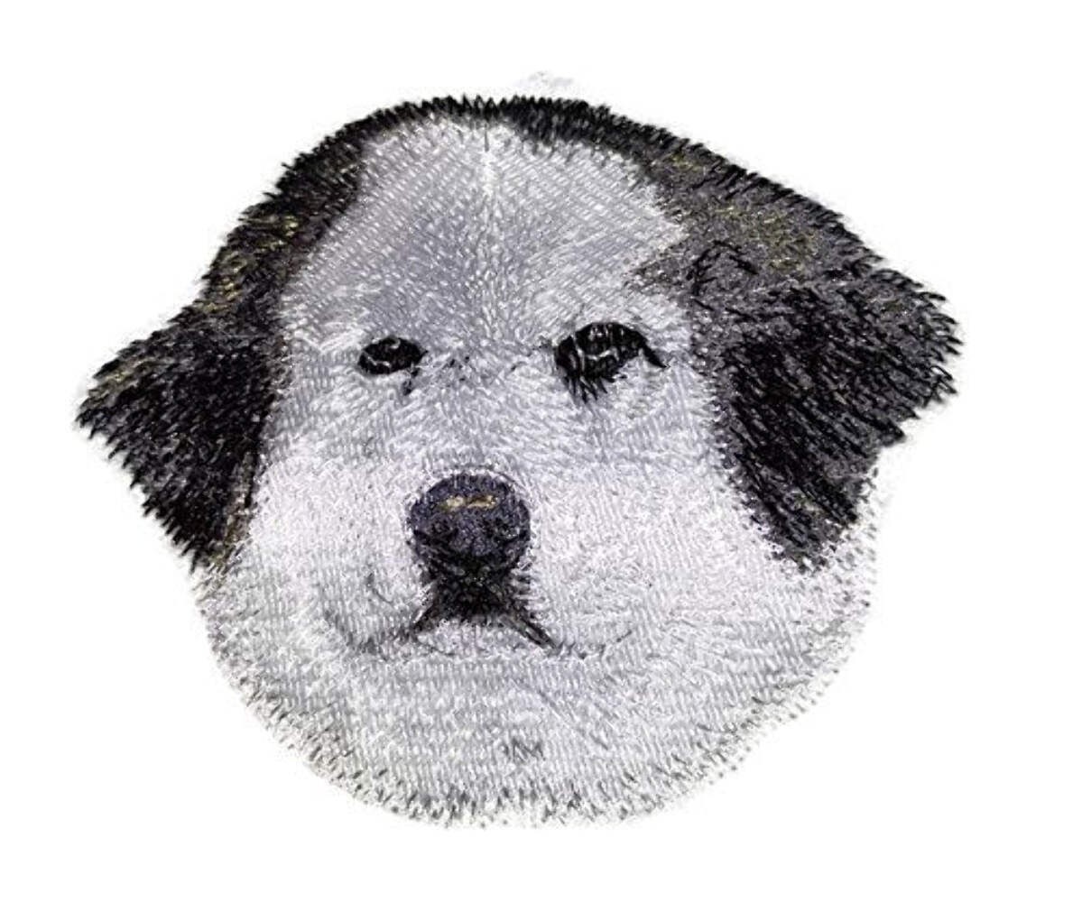 Amazing [Great Pyrenees Dog Face] Embroidery Iron On/Sew Patch (4" x 4")[Made in
