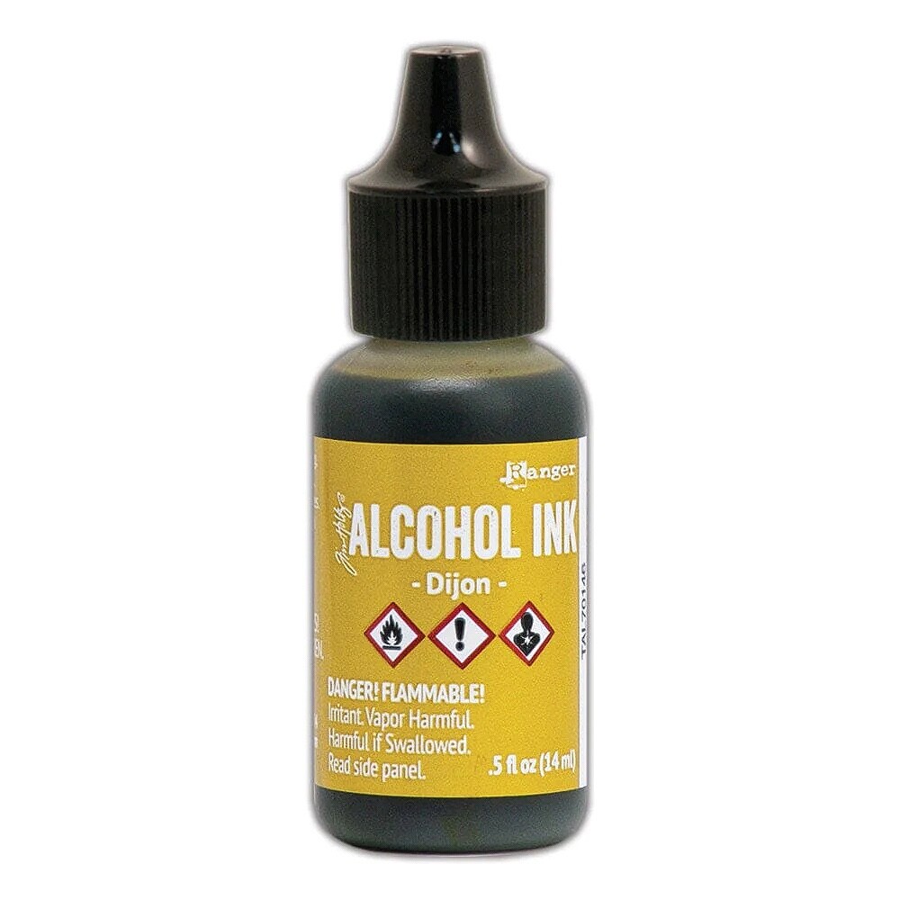 Ranger, Tim Holtz, Alcohol Ink, Dijon Alcohol Ink, .5 fl oz, Yellow Ink