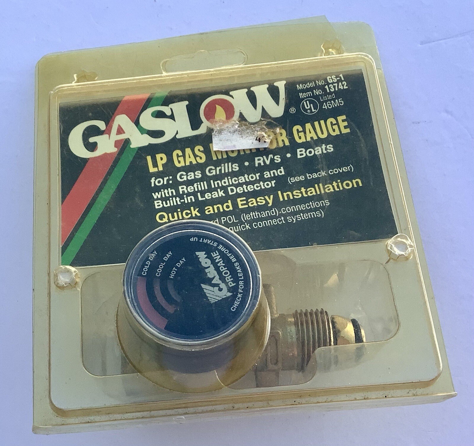 LP Gas Monitor Gauge Grills RVs Boats Refill & Leak Detectors Gaslow model GS-1