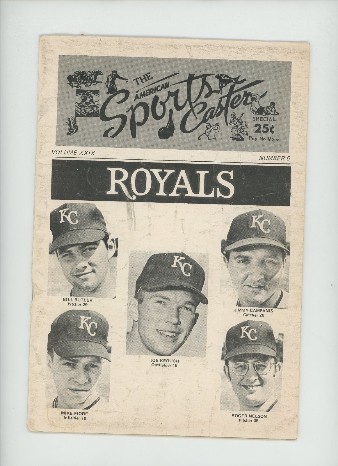 1969 THE AMERICAN SPORTS CASTER BASEBALL PROGRAM #5 - KANSAS CITY ROYALS