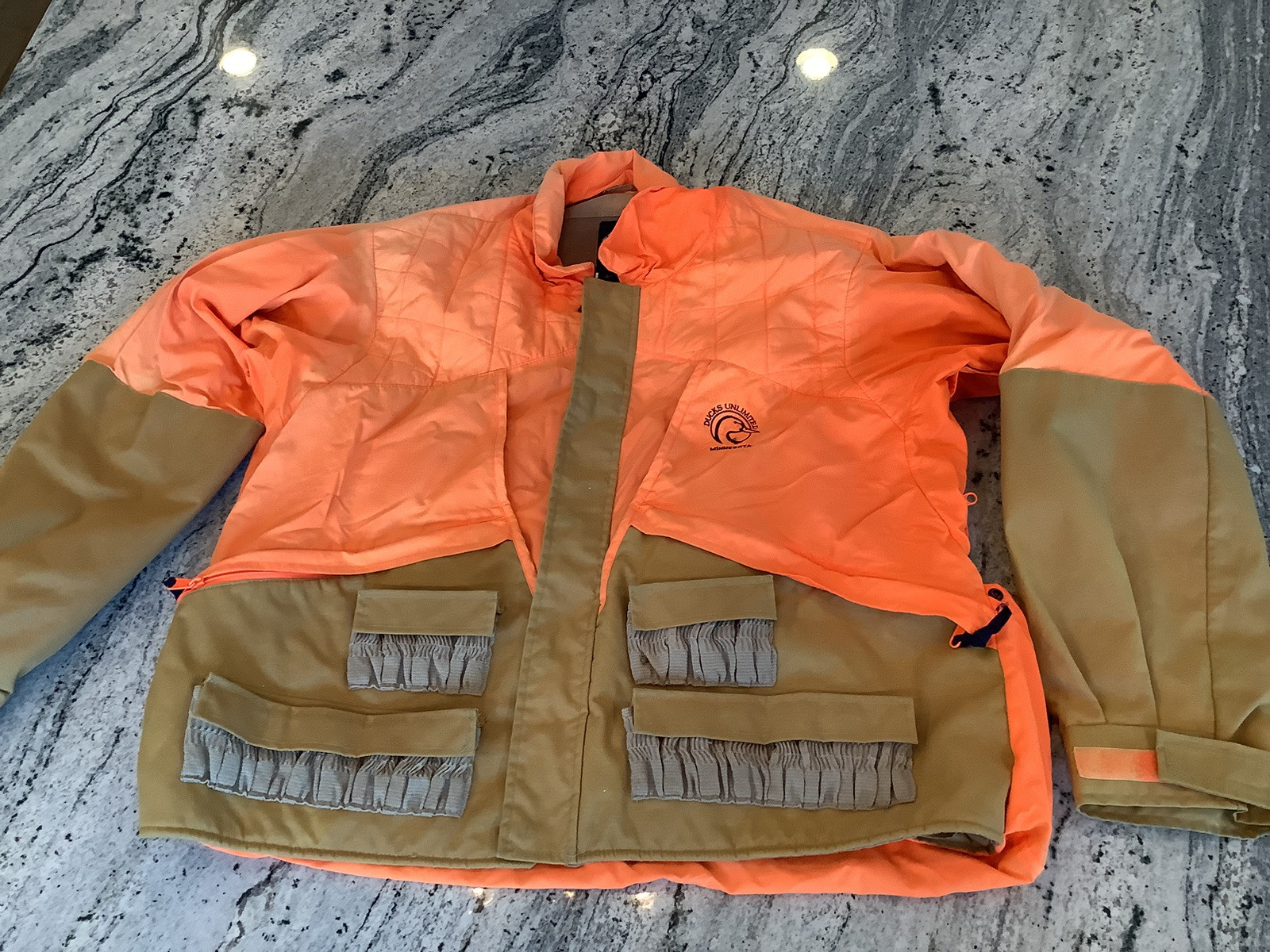 Vintage Columbia Orange Hunting Coat Jacket Ducks Unlimited XL