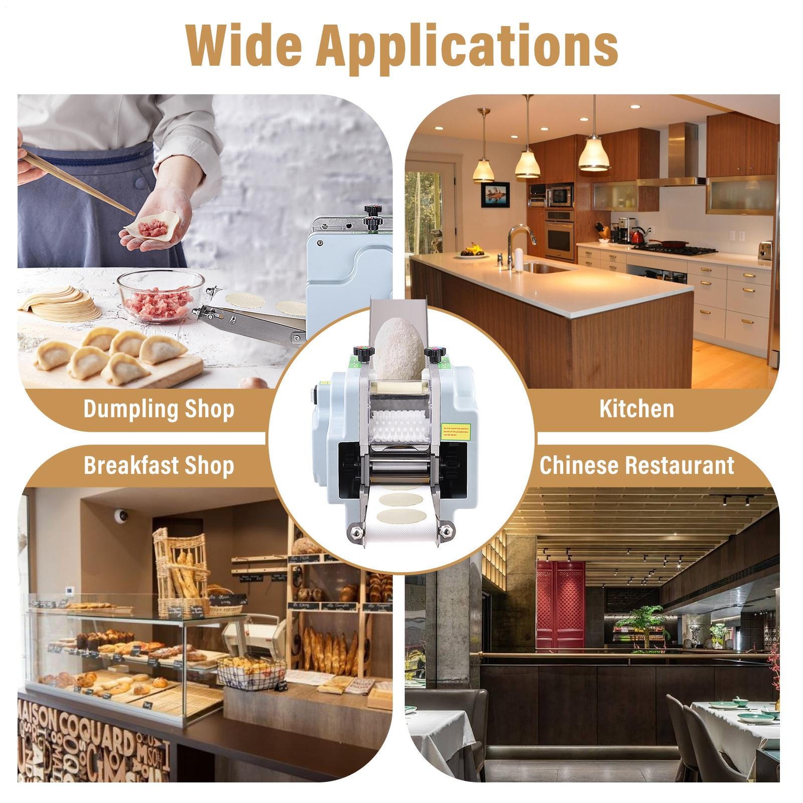 110V Dumpling Wrapper Maker 50-60 Pieces/Min Automatic Dumpling Skin Machine