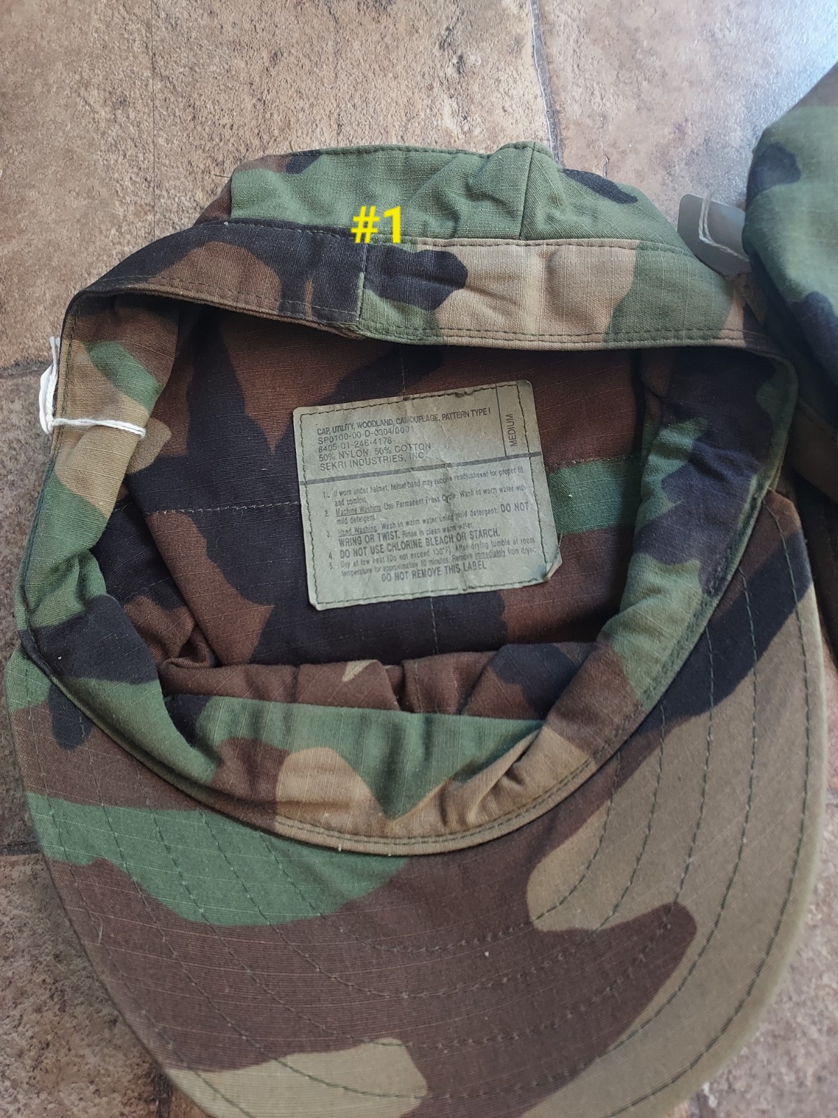 USMC Woodland Utility Cap Pattern Type I Medium Marine Camouflage Utility Cap