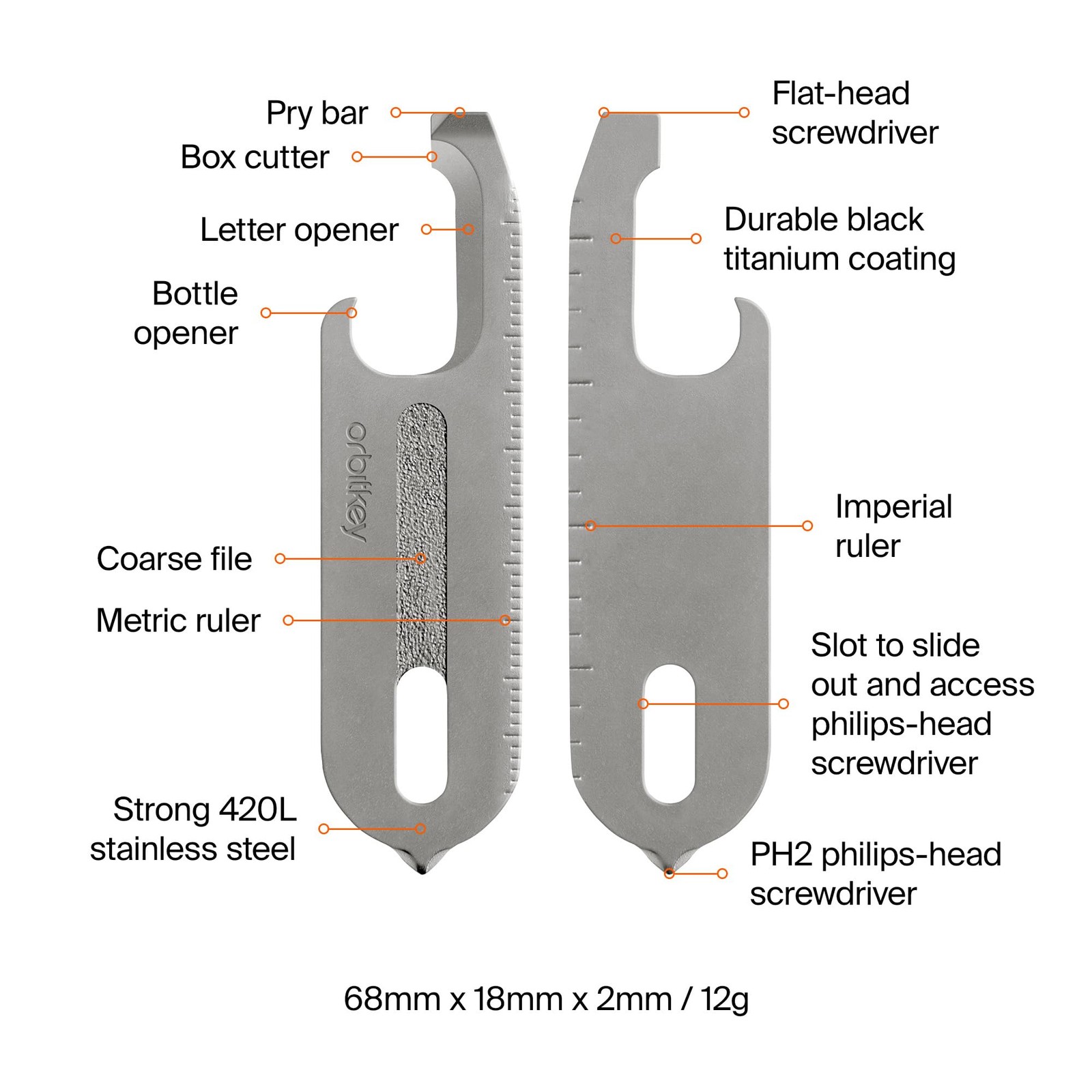 Orbitkey Multi-Tool V2 - Silver One,