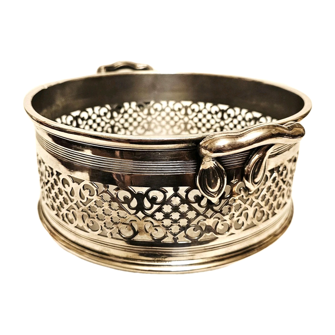 Med & Plated Reed & Barton Silver Oval Casserole Dish Holder w/ handles 9" 1030