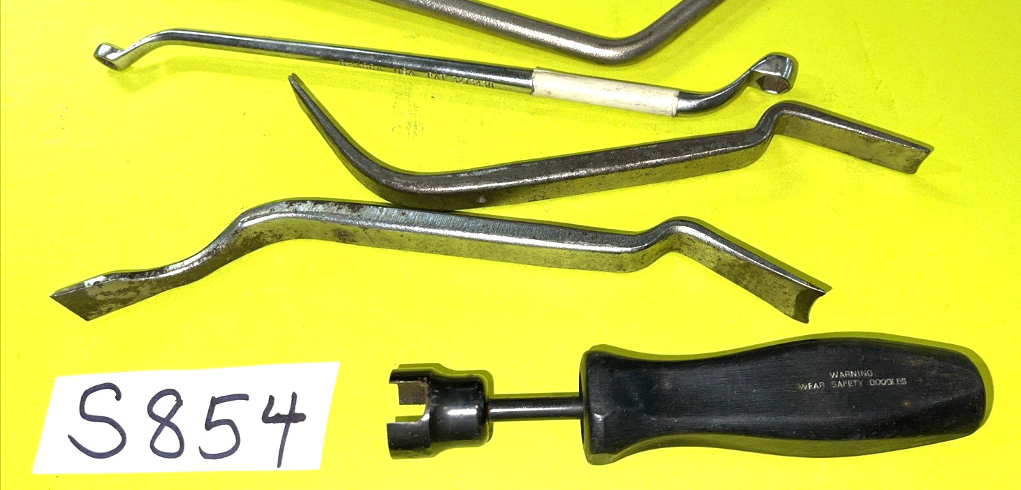 SNAP-ON TOOLS 6 PC. BRAKE SPRING PLIERS, TOOL,ADJUSTERS, BLEEDER, RETAINER TOOLS