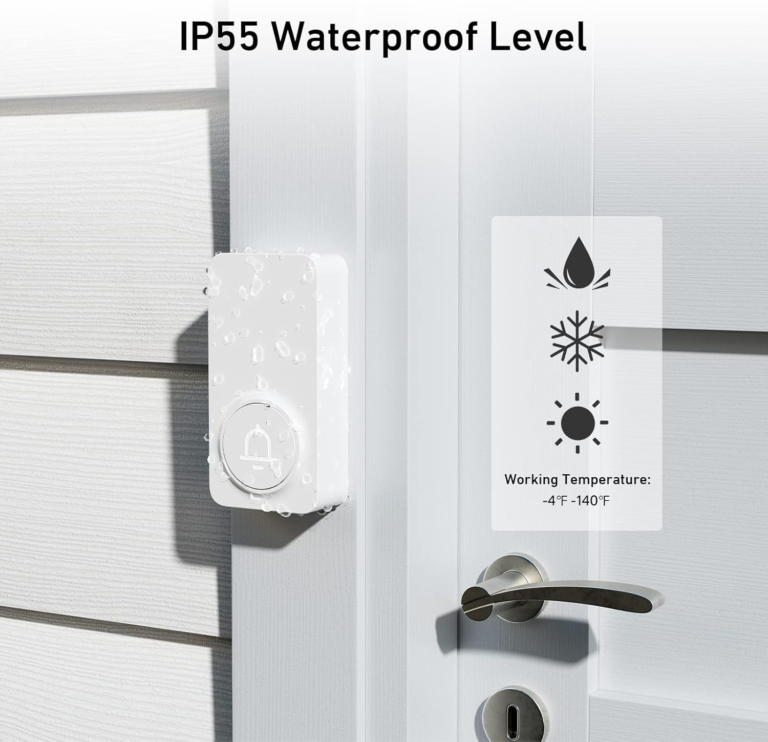 Wireless Doorbell 2 Buttons - Hassle-Free Installation, 1000Ft Range, Adjustable