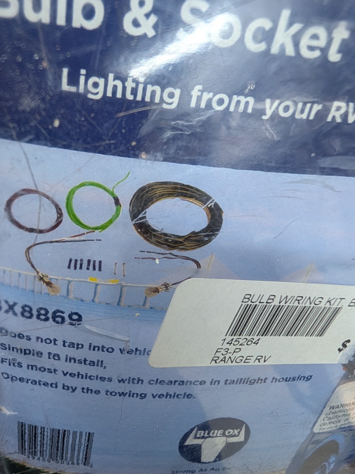 BLUE OX OEM BULB & SOCKET TAILIGHT WIRING KIT BX8869