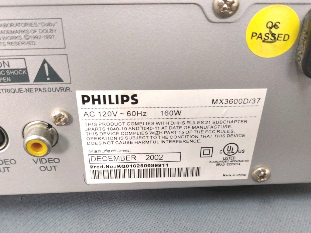 PhilipsMX3600D DVD Video Player Digital Amplifier Surround Sound System Tested