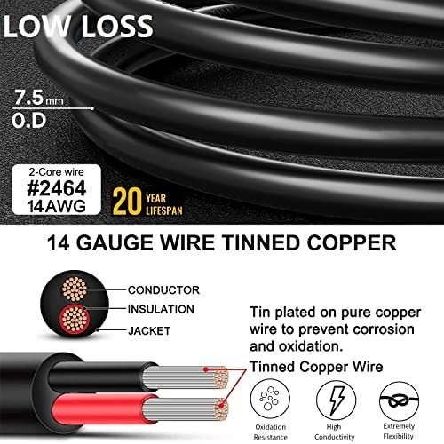 30Ft Jackery Extension Cable 14AWG 8mm Solar Panel Black